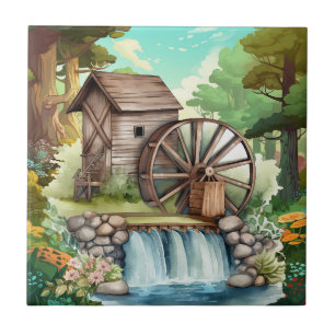 schattig waterwiel Land Tegeltje