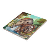 schattig waterwiel Land Tegeltje (Zijkant)