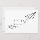 Schattig We Zijn Verhuisd Modern Hart Papieren Vli Aankondiging (Voorkant)