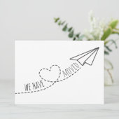 Schattig We Zijn Verhuisd Modern Hart Papieren Vli Aankondiging (Staand voorkant)