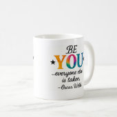 Schattig WEES JEZELF! Inspirerende quote Koffiemok (Voorkant rechts)