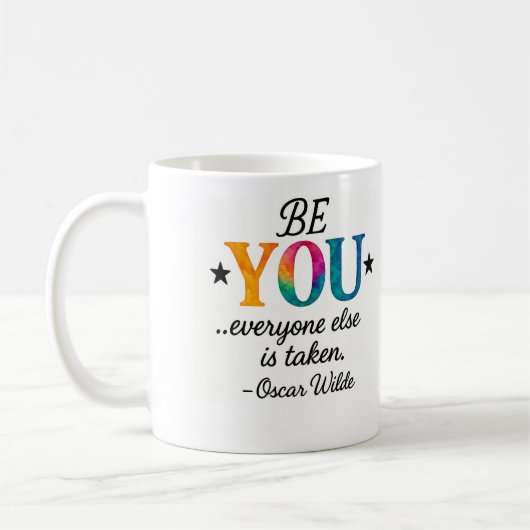 Schattig WEES JEZELF! Inspirerende quote Koffiemok (Links)