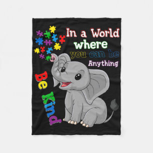 Schattig Wees Vriendelijk Olifant En Puzzelstuk Au Fleece Deken