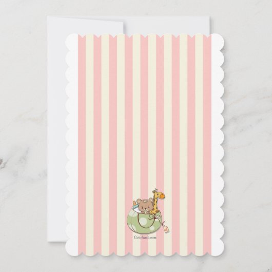 Schattig welkom roze uitnodiging (Achterkant)