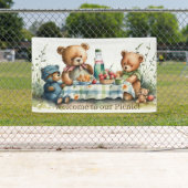 schattig welkome picknick-beren spandoek (Insitu)