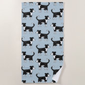 Schattig Welsh Border Collie Sheep Dog Patroon Strandlaken (Voorkant)