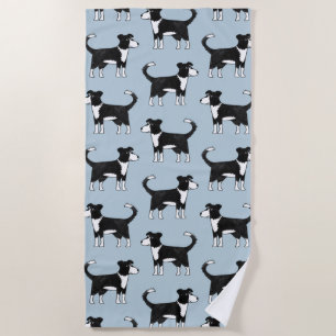 Schattig Welsh Border Collie Sheep Dog Patroon Strandlaken