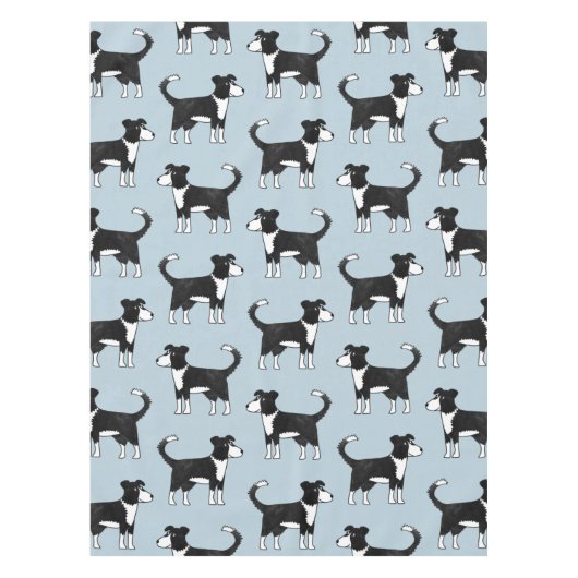 Schattig Welsh Border Collie Sheep Dog Patroon Tafelkleed (Voorkant)