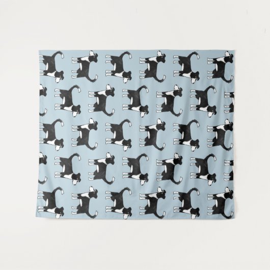 Schattig Welsh Border Collie Sheep Dog Patroon Wandkleed (Voorkant (horizontaal))