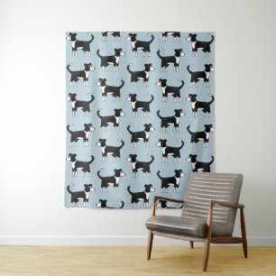 Schattig Welsh Border Collie Sheep Dog Patroon Wandkleed