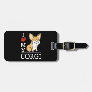 Schattig Welsh Corgis   Cute Doggy I Love My Corgi Bagagelabel