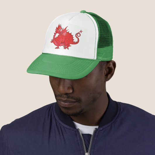 Schattig Welsh Red Dragon Trucker Hoed Trucker Pet (In situ)