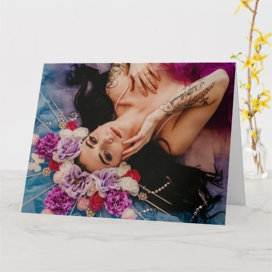 schattig wenskaart godin kaart (Gele Bloem)