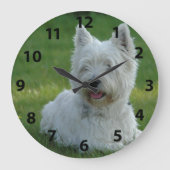 Schattig West Highland Terrier Grote Klok (Voorkant)
