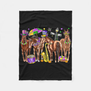 Schattig westers paard Mardi Gras Grappige Mardi G Fleece Deken
