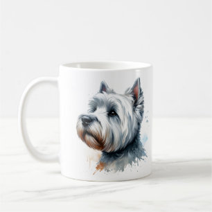 Schattig Westie Terrier Honden Gezicht Watercolor  Koffiemok
