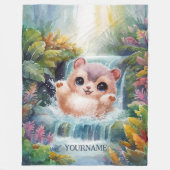 Schattig wezen spatten in magische waterval fleece deken (Voorkant)