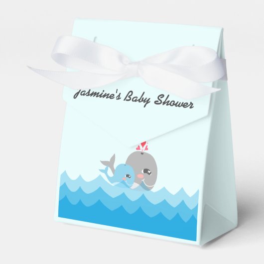 Schattig Whale Boy Baby shower Bedankdoosjes (Voorkant Zijde)