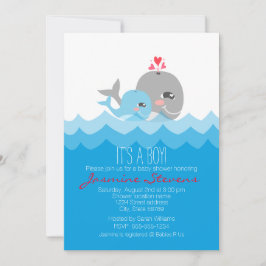 Schattig Whale Boy Baby shower Kaart