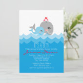 Schattig Whale Boy Baby shower Kaart (Staand voorkant)