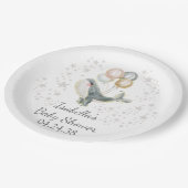 Schattig Whale Boy Baby shower Papieren Bordje (Gekanteld)