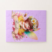 Schattig Whimsical Bloemige Zoete Dromen Slaapfee Legpuzzel (Horizontaal)