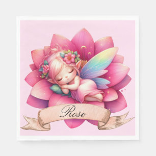Schattig Whimsical Bloemige Zoete Dromen Slaapfee Servet