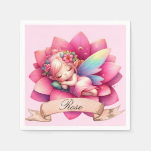 Schattig Whimsical Bloemige Zoete Dromen Slaapfee Servet