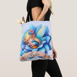 Schattig Whimsical Bloemige Zoete Dromen Slaapfee Tote Bag