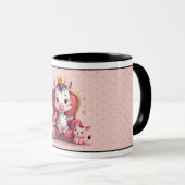 Schattig Whimsical Cartoon Prinses Zebra Hartjes Mok (Voorkant rechts)