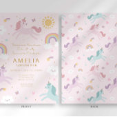 Schattig Whimsical Eenhoorn Meisje 5e Verjaardag Kaart