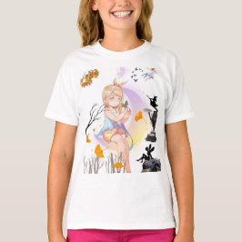 Schattig Whimsical Feeënmeisje Magische Natuur Gra T-shirt