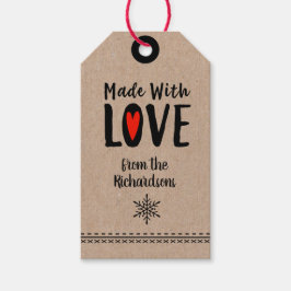 Schattig Whimsical Gemaakt Met Liefde Cadeaulabel