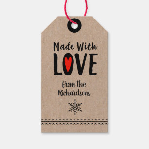 Schattig Whimsical Gemaakt Met Liefde Cadeaulabel