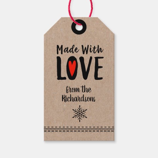 Schattig Whimsical Gemaakt Met Liefde Cadeaulabel (Voorkant)
