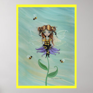 Schattig Whimsical Hommelnimf Fantasy Poster