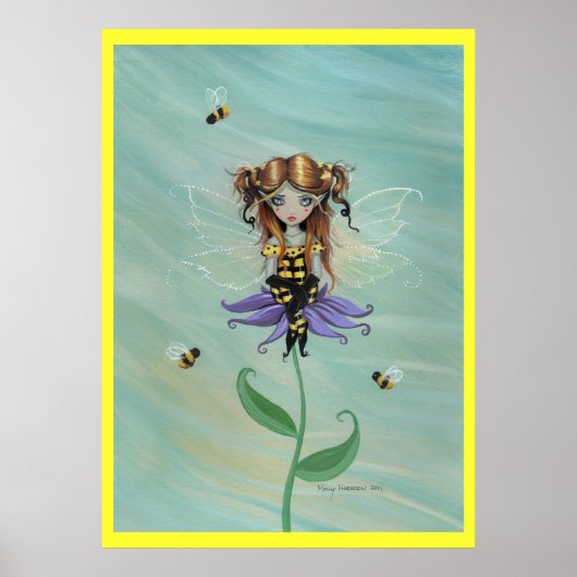 Schattig Whimsical Hommelnimf Fantasy Poster (Voorkant)