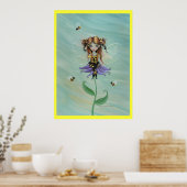 Schattig Whimsical Hommelnimf Fantasy Poster (Keuken)