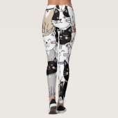 Schattig Whimsical Kat Patroon Leggings (Achterkant)