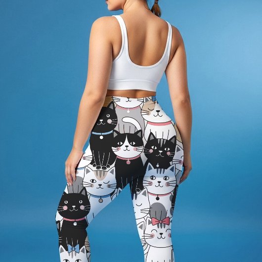 Schattig Whimsical Kat Patroon Leggings