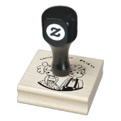 Schattig Whimsical Koppel Doodle | Monogram Huweli Rubberstempel (Stempel)