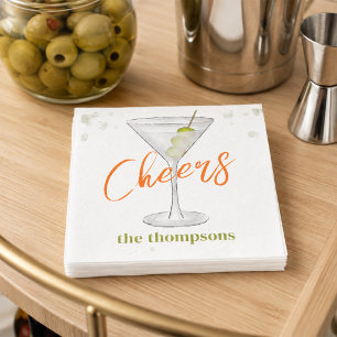 Schattig Whimsical Martini Cocktail Eenvoudig Fees Servet