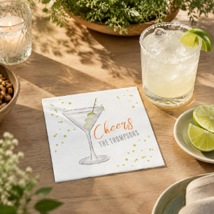 Schattig Whimsical Martini Cocktail Eenvoudig Fees Servet