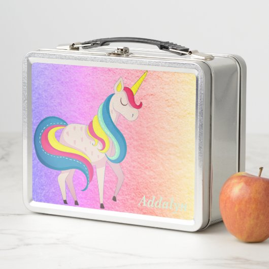 Schattig Whimsical Regenboog Eenhoorn Je Naam (In situ)