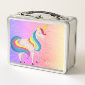 Schattig Whimsical Regenboog Eenhoorn Je Naam (Voorkant)