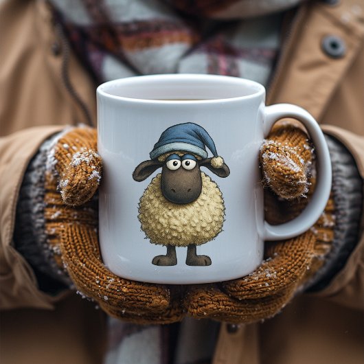 Schattig Whimsical Schaap Kerstmuts Cadeau Grappig Koffiemok