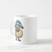 Schattig Whimsical Schaap Kerstmuts Cadeau Grappig Koffiemok (Voorkant links)