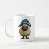 Schattig Whimsical Schaap Kerstmuts Cadeau Grappig Koffiemok (Links)
