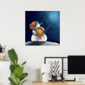 Schattig Whimsical Sneeuwmannen Koppel Winter Poster (Thuiskantoor)