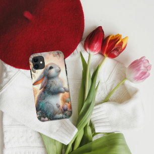 Schattig Whimsical Waterverf Konijn Bloem Case-Mate iPhone Case